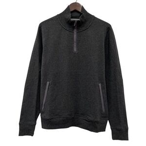 Mack Weldon Mens 1/4 Zip Sweater Dark Gray Cotton/Spandex Long Sleeve Size L euc